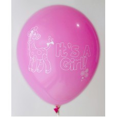 Hot Pink It's A Girl Printed Balloons
